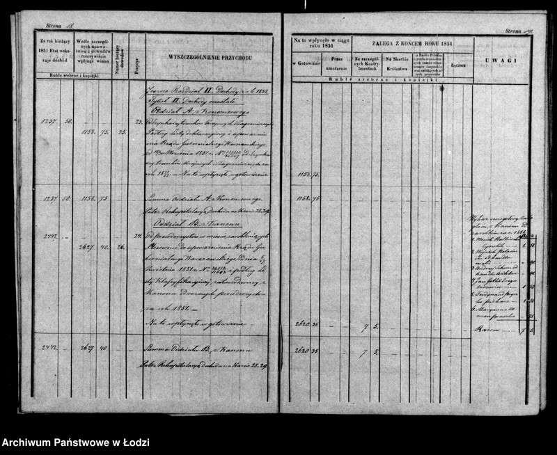 Obraz 15 z jednostki "Rachunek kasy ekonomicznej m. Łodzi na rok 1851"