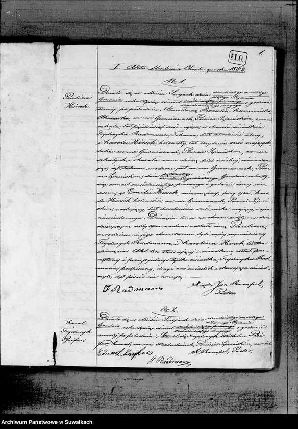 image.from.unit.number "Duplikat aktów Stanu Cywilnego urodzeń, małżeństw i zejść Parafii Ewangelicko-Reformowanej Serejskiej na rok 1862"