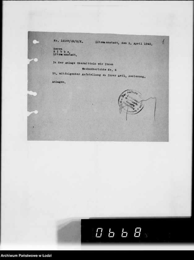 Obraz 5 z jednostki "Bewegungsberichte [Z realizacji zamówień wojskowych]"