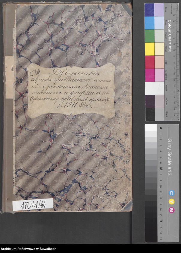 image.from.unit.number "Dublikat aktov graždanskago sostojanija o rodivšichsja, brakosočetavšichsja i umieršich po suval`kskomu pravosłav. Prichodu za 1911 god"