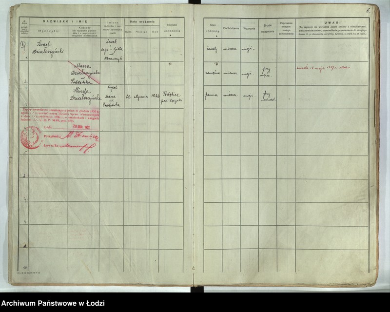 Obraz 5 z jednostki "[Księga ludności stałej m. Łodzi guberni piotrkowskiej - Dzielnicy Bałuty nr domu 167-195]"