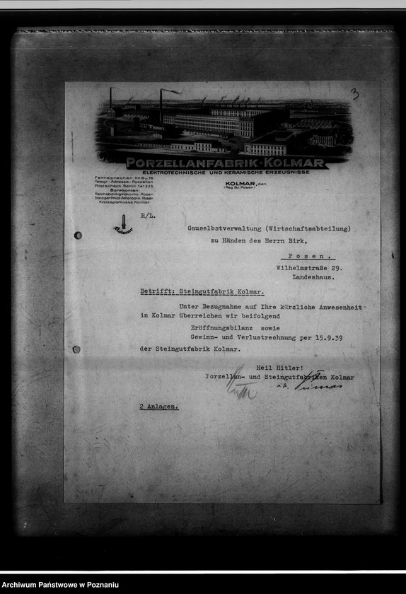 Obraz 7 z jednostki "Steingutfabrik Kolmar [bilans za 1939 r.]."