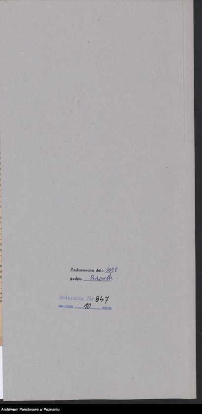 Obraz 10 z jednostki "[Wyniki stwierdzenia powierzchni zasiewów w Księstwie Pomorskim w czerwcu 1919 roku, wyniki oszacowania plonów roślin okopowych w 1919 roku i wyniki spisu żywego inwentarza 15 XII 1919 roku]"