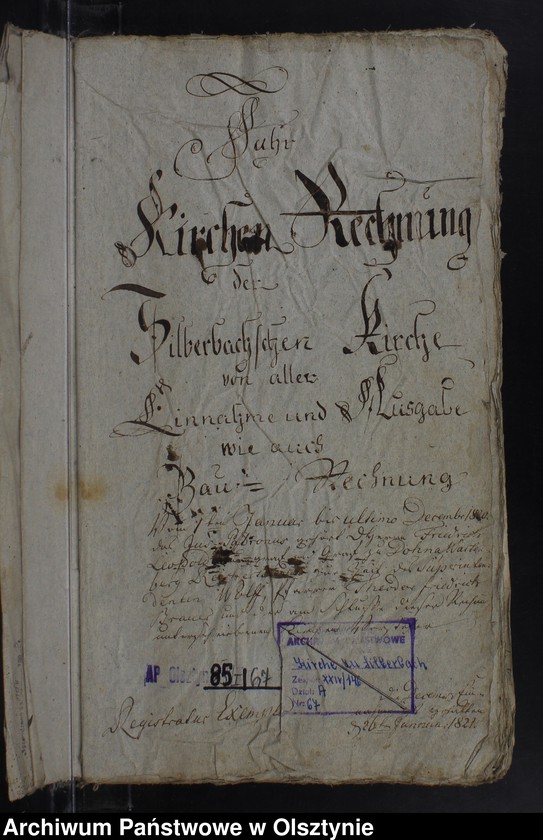 image.from.unit.number "Jahr Kirchen Rechnung der Silberbachschen Kirche aller Einnahme und Ausgabe wie auch Bau-Rechnung"