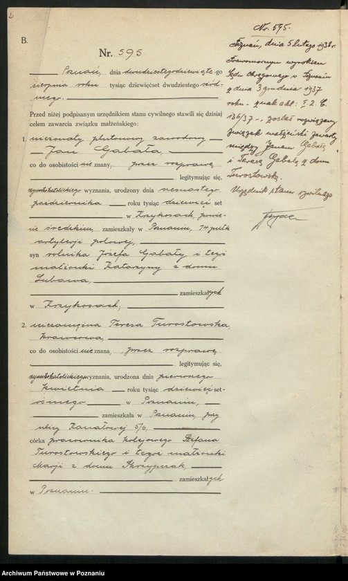 Obraz 4 z jednostki "Księga miejscowa małżeństw tom III [Rejestr główny małżeństw]"