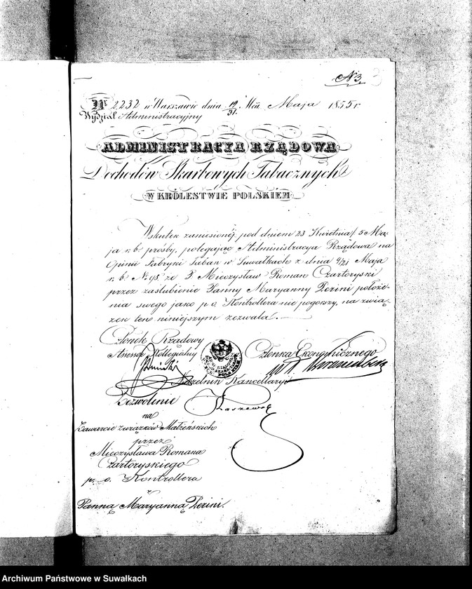 image.from.unit.number "Dowody do Akt Ślubnych z Parafii Suwalskiej 1856 r."