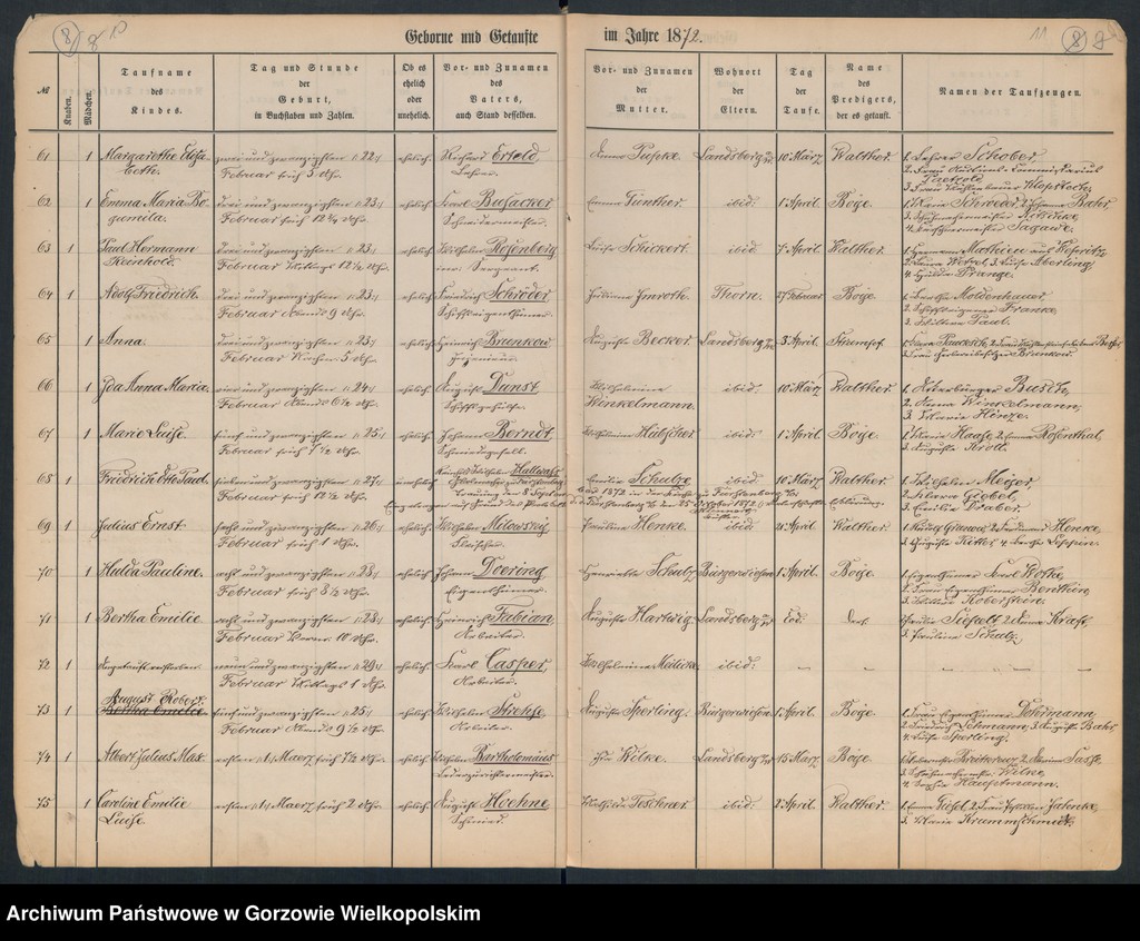 image.from.unit.number "Duplikate der Hauptkirche zu Landsberg an der Warthe (zawiera też księgę zgonów Konkordien, reformirte und Militair Kirchen Gemeinde z 1872 r.)"