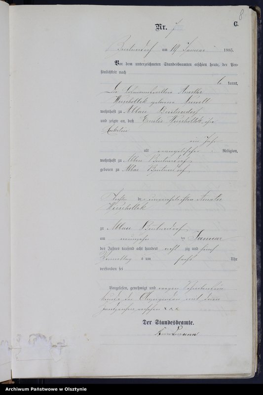 image.from.unit.number "Sterbe-Haupt-Register Nr 1 - 253"