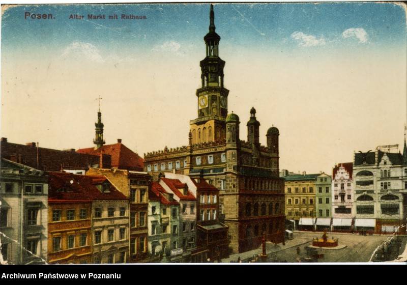 Obraz 1 z jednostki "Posen [Poznań] - Alter Markt mit Rathaus [Stary Rynek z ratuszem]"