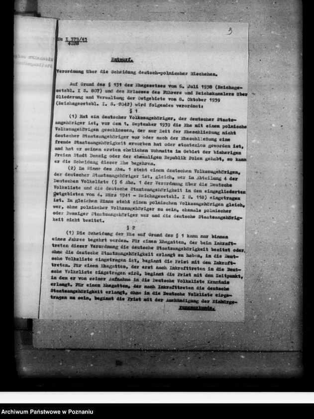 Obraz 9 z jednostki "13. Verordnung zum Reichsbürgergesetz. Verordnung über die Schutzangehörigkeit des Deutschen Reichs. Verordnung über die Staatsangehörigkeit auf Wiederruf"