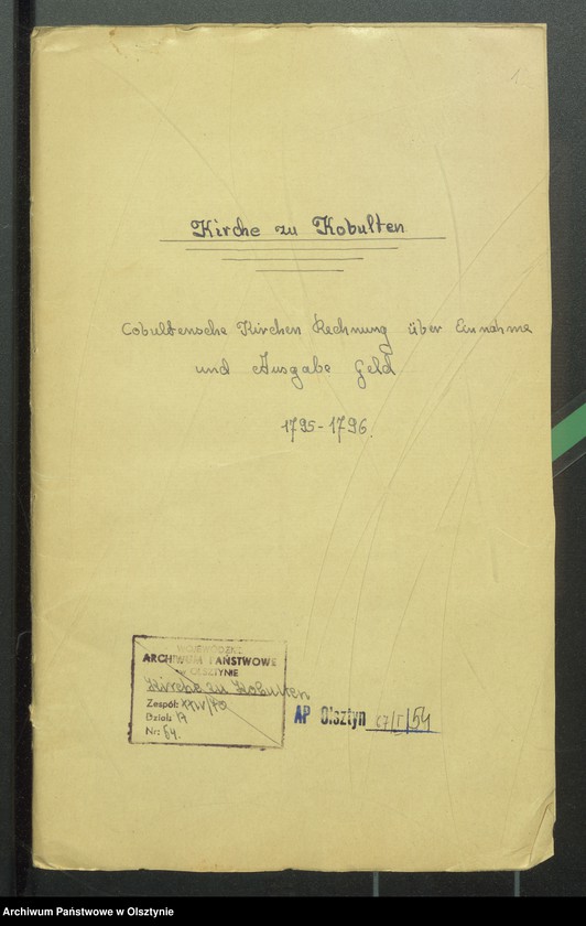 image.from.unit.number "Cobultensche Kirchen Rechnung über Einnahme und Ausgabe Geld"