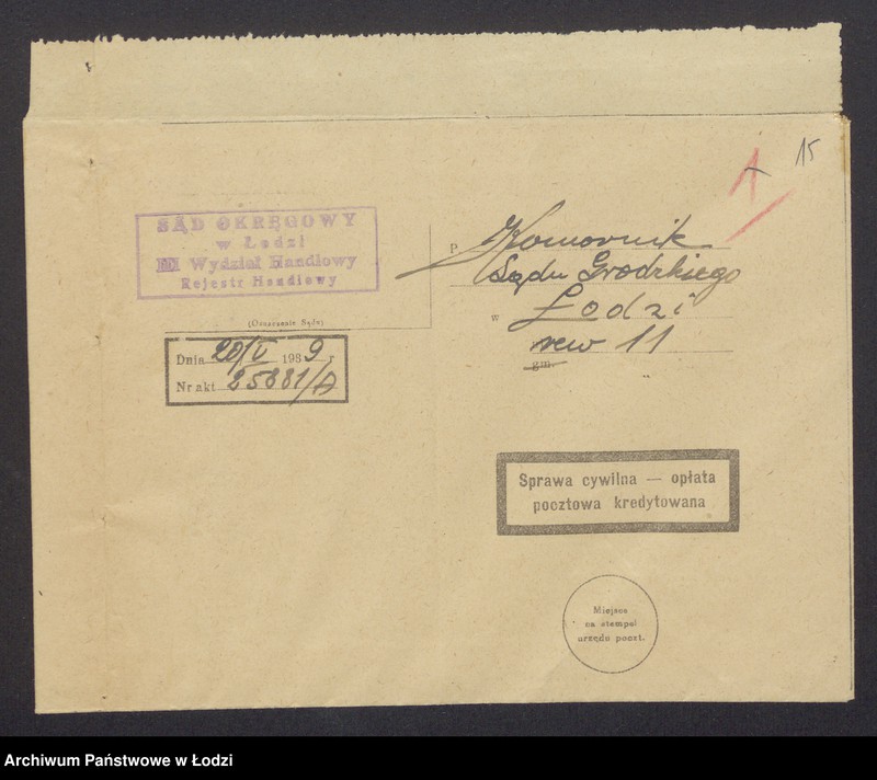 Obraz 17 z jednostki "Mendel Lande vel Landau, Dawid Landau – jakub – Hersz Pomeranc – sprzedaż towarów włokienniczych i dodatków krawieckich"