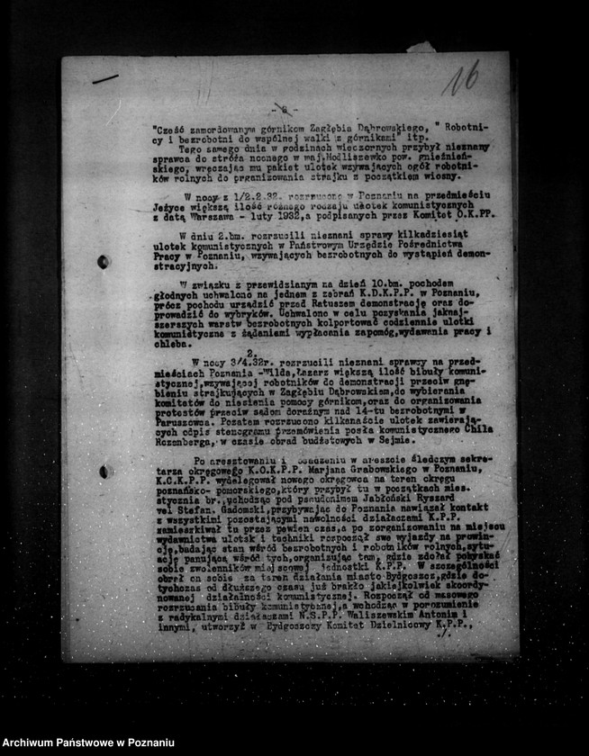 Obraz 20 z jednostki "Sprawozdania okresowe ze stanu bezpieczeństwa za miesiące styczeń-czerwiec 1932 r. /nr 1-6/"