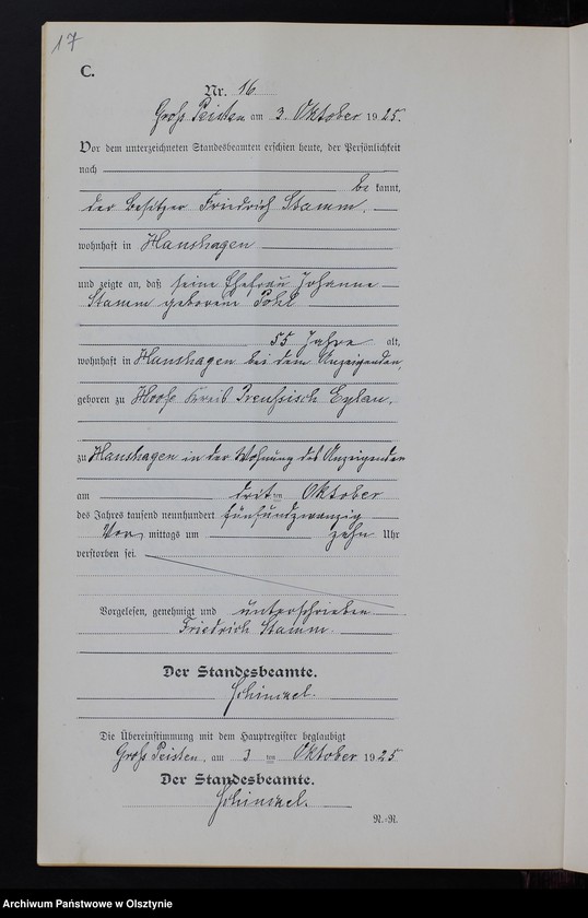 image.from.unit.number "Sterbe-Neben-Register Nr 1 - 21 [ Księga zgonów - wtóropis ]"