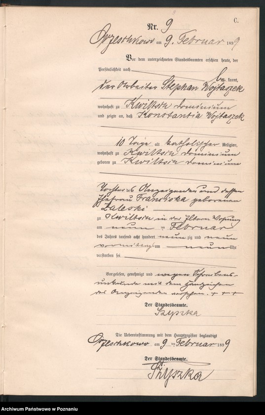 Obraz 12 z jednostki "Księga zgonów"