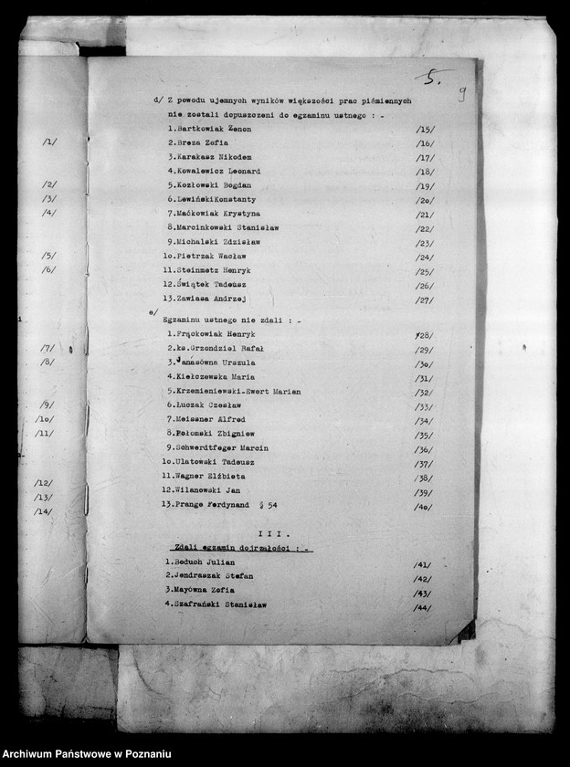 Obraz 12 z jednostki "[Gimnazjum Marii Magdaleny w Poznaniu protokoły z egzaminu dojrzałości eksternów]"