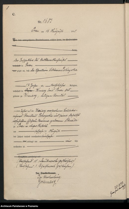 Obraz 10 z jednostki "Księga miejscowa zgonów tom IV [Rejestr główny zgonów]"