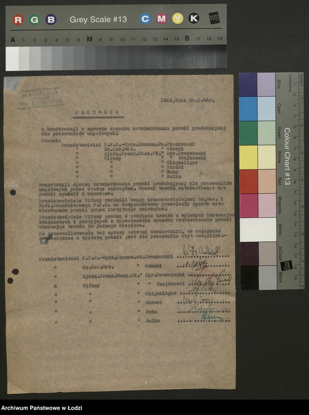 Obraz 2 z jednostki "Zjednoczenie Przemysłu Budowy Maszyn Włókienniczych; protokół [narady], sprawozdania [z produkcji]"