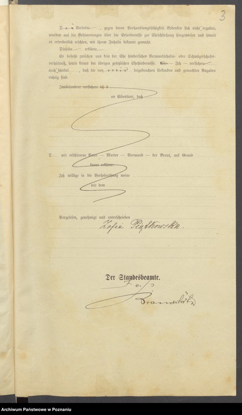 Obraz 5 z jednostki "Die von den Verlobten beigebrachten Urkunden zur Eheschliessung pro 1901. Vol XVI"
