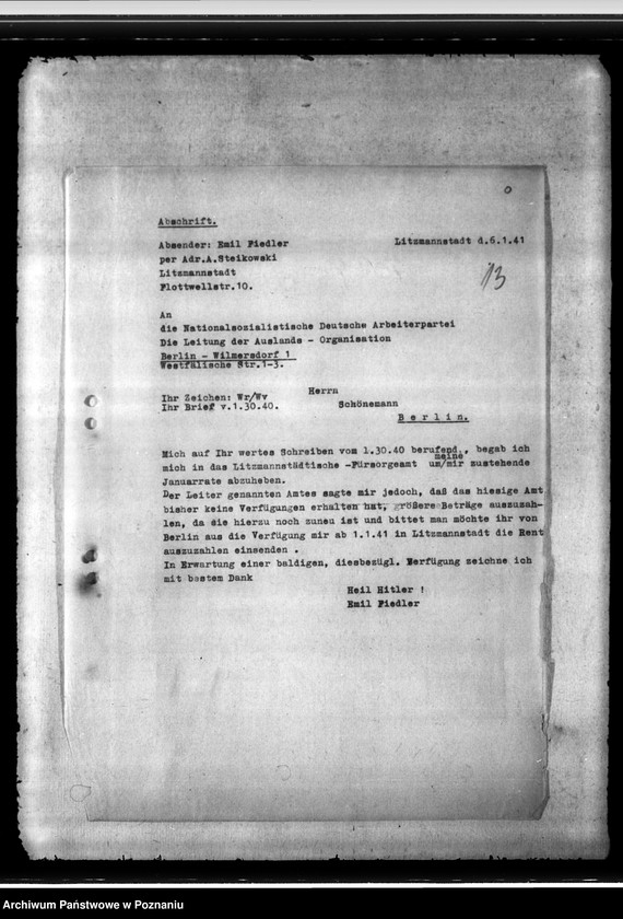 Obraz 17 z jednostki "Kriegshilfe - einschliesslich auslandsdeutsche Flüchtlinge - Vollzug."