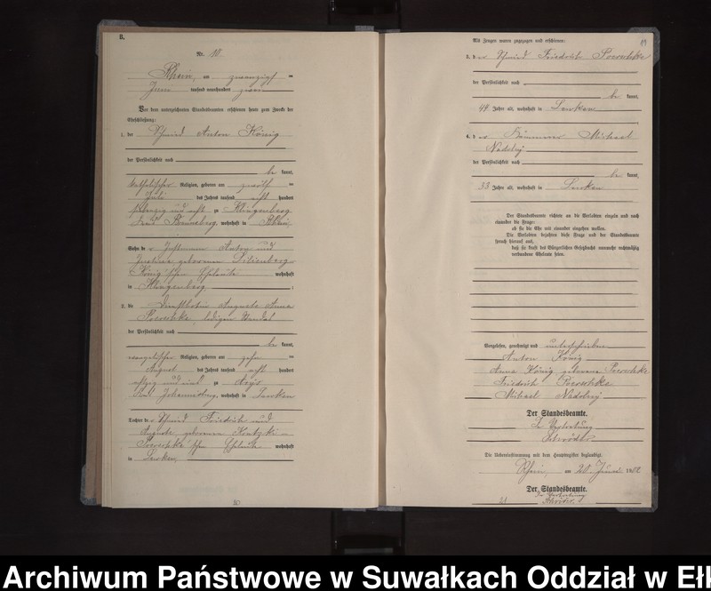 image.from.unit.number "Heiraths-Neben-Register des Königlichen Preussischen Standes-Amtes Orlen Kreis Loetzen"