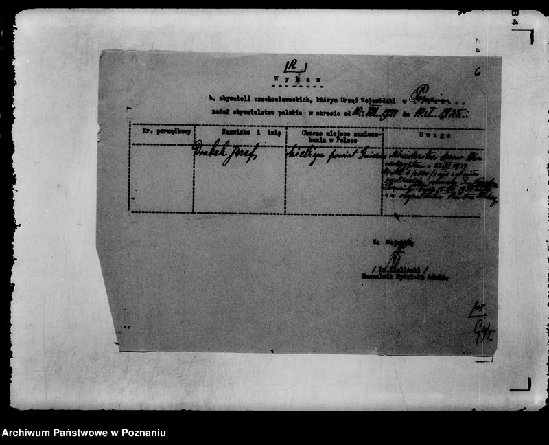 Obraz 9 z jednostki "Zbiór /sprawozdań do Ministerstwa Spraw Wewnętrznych dotyczące nadania obywatelstwa polskiego obywatelom czechosłowackim"