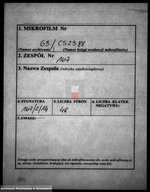 image.from.unit.number "Dowody służące do Aktów Ślubnych Gminy Wigierskiey na Rok 1826."
