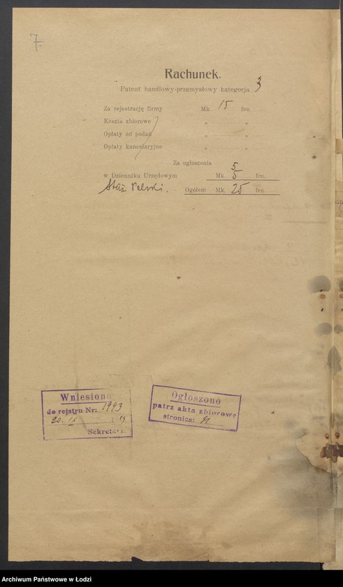 Obraz 9 z jednostki "Józef Perlberg - sprzedaż towarów manufakturowych i chustek"