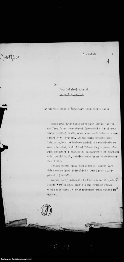 Obraz 5 z jednostki "Talmud Tora w Radogoszczu"