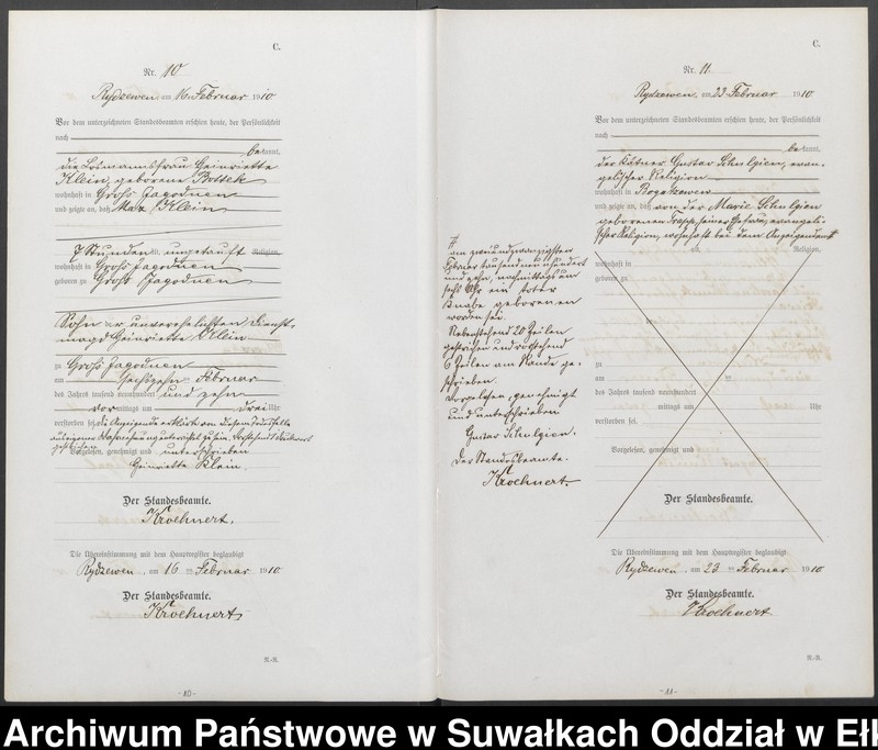 image.from.unit.number "C 2. Sterbe=Register (Neben=Register) Standesamt Rydzewen"