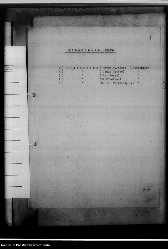 Obraz 5 z jednostki "Einziehungsprotokolle [ksiąg kościelnych] Hohensalza-Stadt [miasto Inowrocław]"