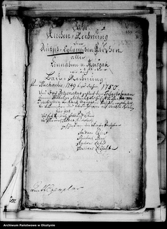 image.from.unit.number "Jahr-Rechnungen der Deutsch Eylauchen Kirchen mit Beurechnung und Armen-Casse"