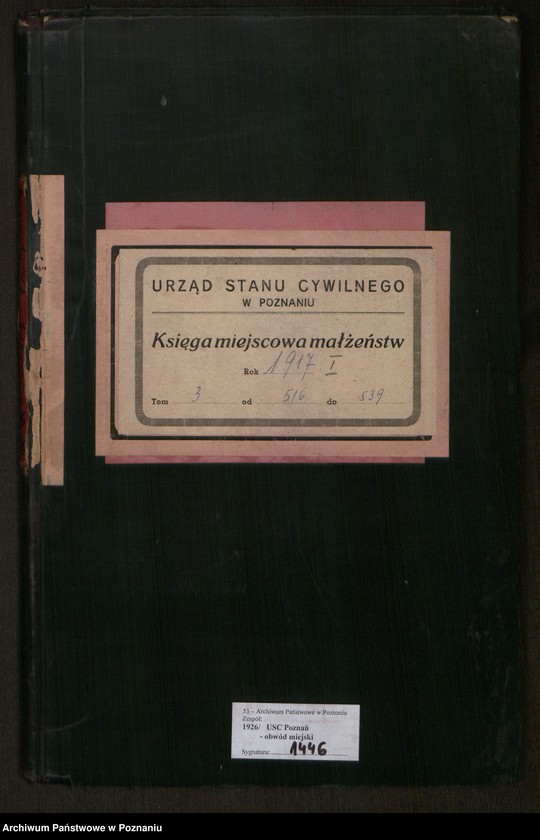 Obraz 2 z jednostki "Księga miejscowa małżeństw tom III [Rejestr główny małżeństw]"