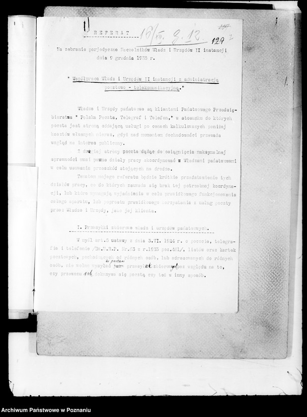 Obraz 11 z jednostki "Zebranie periodyczne naczelników władz i urzędów II instancji m.in.. Referat"