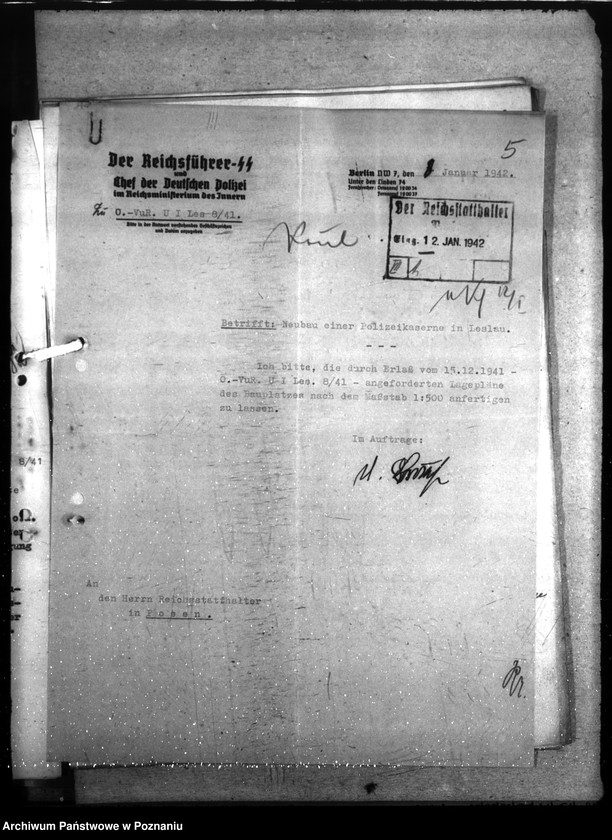 Obraz 11 z jednostki "Neubau - Polizeikaserne Leslau"