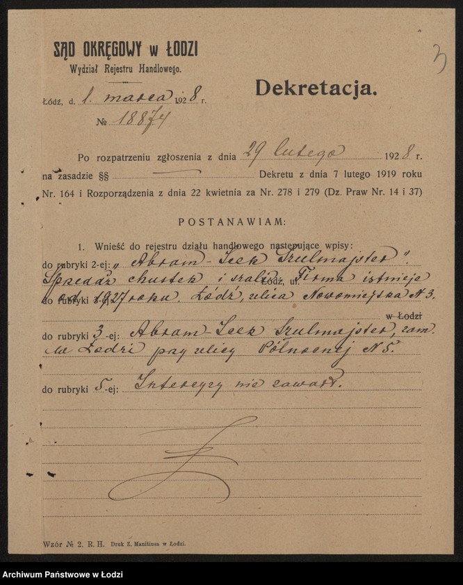 Obraz 5 z jednostki "Abram Icek Szulmajster – sprzedaż chustek i szali"