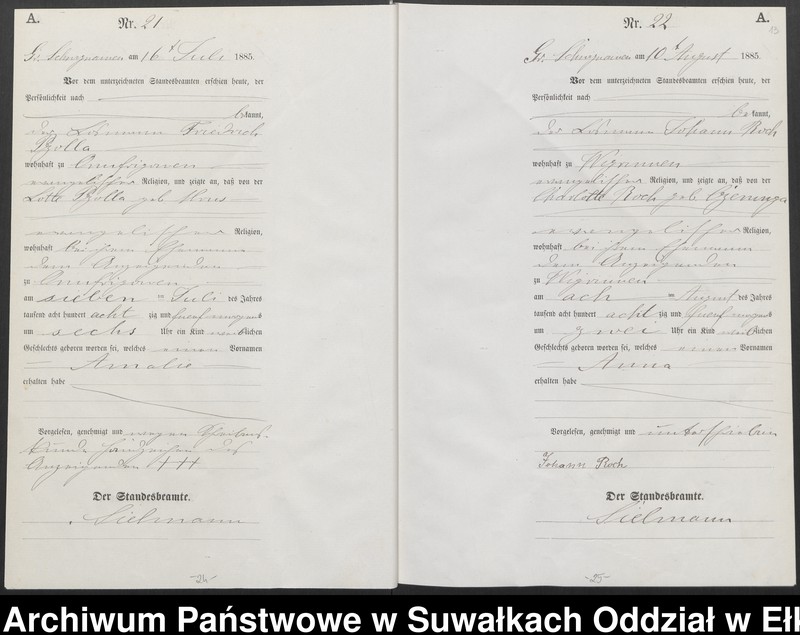 image.from.unit.number "Geburts-Haupt-Register des Königlich Preussischen Standes-Amtes Ukta Kreis Sensburg"