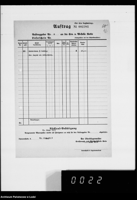 Obraz 20 z jednostki "Kürschnerei. [Zamówienia, rachunki i świadectwa dostaw]"