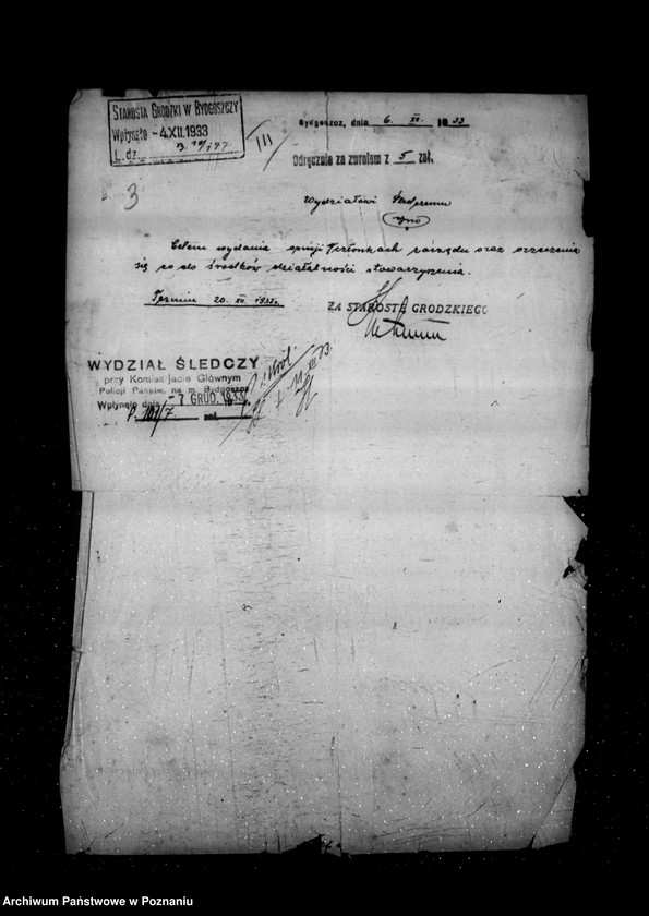 Obraz 7 z jednostki "/Towarzystwo Gimnastyczne Sokół VII Bydgoszcz /Zimne Wody i Małe Bartodzieje/ - rejestracja/"