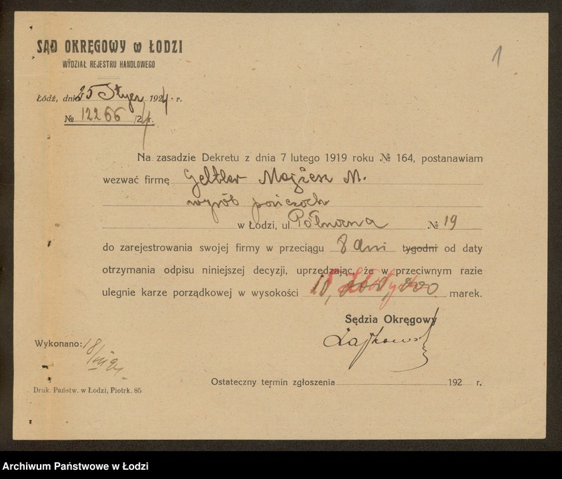 Obraz 3 z jednostki "Moszek Majer Geltler- wyrób pończoch"