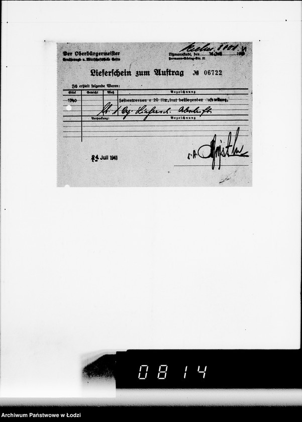 Obraz 8 z jednostki "E. Rechnungen [za dostawy towarów spoza Getta]"