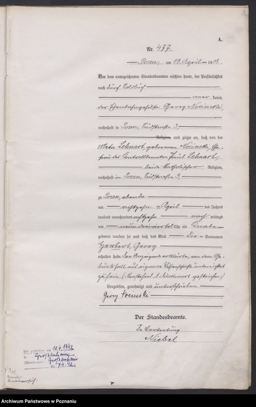 Obraz 5 z jednostki "Księga miejscowa urodzeń tom II [Rejestr główny urodzeń]"