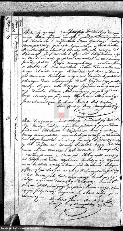 image.from.unit.number "Akta Zeszłych Gminy Krasnopolskiey - w powiecie Seyneńskim w Województwie Augstowskim Roku od 1-go Stycznia 1820 R."