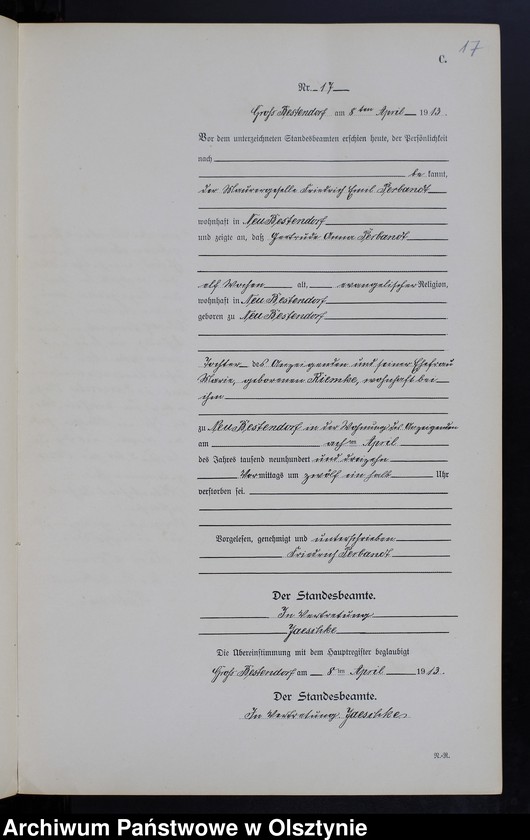 image.from.unit.number "Sterbe-Neben-Register Nr 1 - 33"