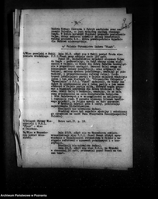Obraz 13 z jednostki "Sprawozdania sytuacyjne tygodniowe za czas od 28 września do dnia 1 listopada 1928 r."