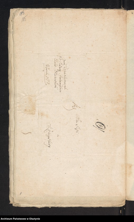 image.from.unit.number "In S. [Sache] der Pfandsbesitzern Johann v. [von] Pokrzywnicki und deßen Ehegathin Caroline Eleonore geboren von Zabienski wegen des zum alleinigen Eigenthum an sie abgetretenen Antheils F im adl. [adeliche] Allodial Gut Lomnau [Łomno] Haupt Amts Neidenburg [Nidzica] bestehend aus 1 Hube 11 Morgen 15 R. [Rute]"