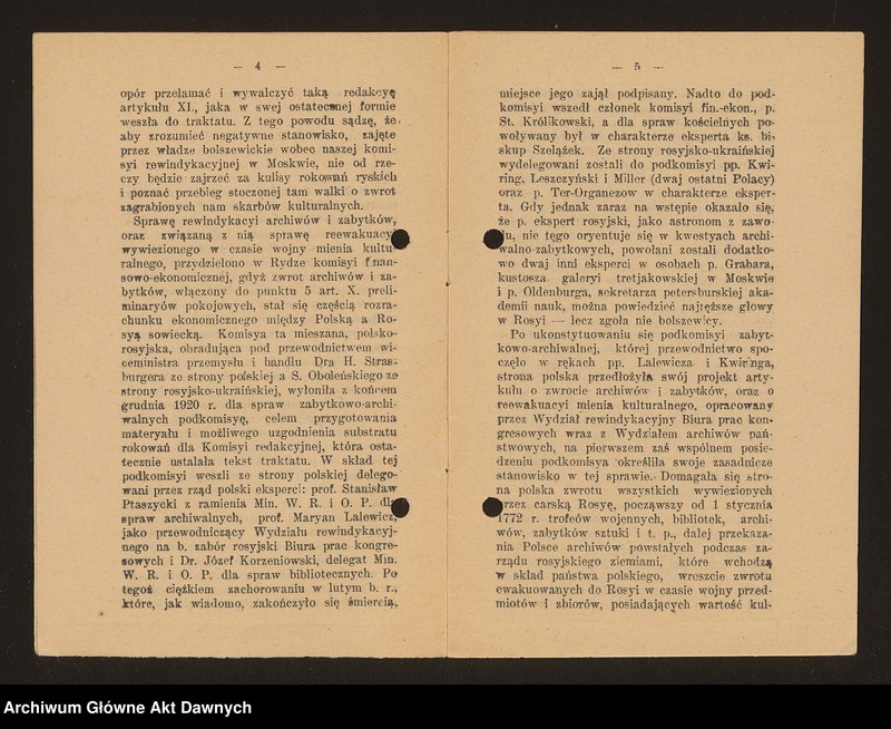 Obraz 3 z jednostki "Broszura pt. "Sprawa rewindykacji archiwaliów i zabytków (zza kulis rokowań pokojowych w Rydze)", Władysław Semkowicz."