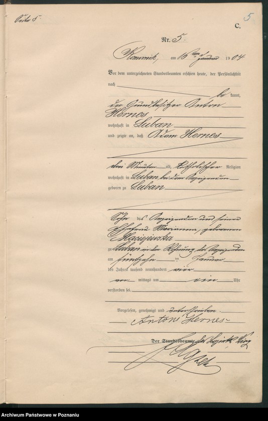 Obraz 8 z jednostki "Sterbe-Haupt-Register"