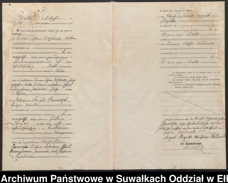 image.from.unit.number "Heiraths-Haupt-Register des Königlichen Preussischen Standes-Amtes Bialla Kreis Johannisburg"