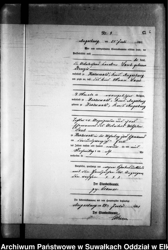 image.from.unit.number "Sterbe-Neben-Register des Preussischen Standes-Amtes Kehlen Kreis Angerburg"